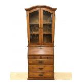 Knotty Pine Slant Front Desk / Bookcase
