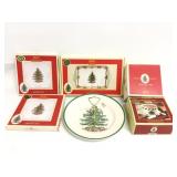 (6)pc Spode Christmas Tree Serving Pieces
