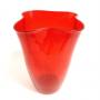 Blenko Red Ruffle Edge Vase