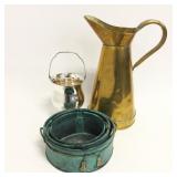 Brass Pitcher, Stacking Bowls, Cube Server