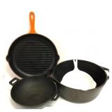 (4) Pieces Cookware, Cast Iron, Le Cruset