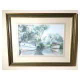David Green Watercolour, Boats on the Water