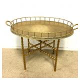 Mid-Century Faux Bamboo Brass Table