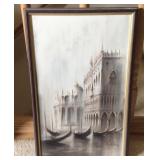 Framed Painting, Venice Italy Scene