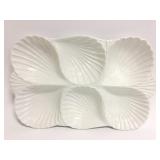 White Italian Porcelain Shell Serving Dish