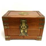 Rosewood and Brass Jewelry Chest