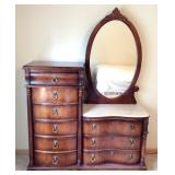 Pulaski Furniture, Marble Top Dresser with Mirror