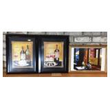 (3) Prints, Wine, Restauant