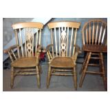 (2) Matching Side Chairs, (1) Bar Chair