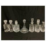 (7) Cut Waterford and Other Fine Crystal Decanters