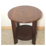 Round Oak Lamp Table