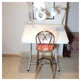 Drafting Table, Chair, Magnifier, Lamp