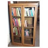 Double Glass Front Door, Oak Bookcase