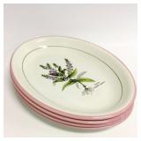 (4) Primula Floral Platters