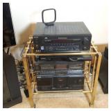 Mid-Century Brass  Stereo Stand with Sony Receiver