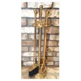 Brass Fireplace Tool Set