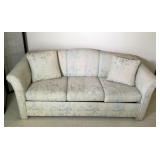Blue and Cream Sleeper Sofa