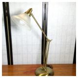 Adjustable Arm Desk Lamp with Glass Shade