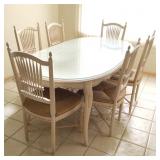 Country French Dining Table with (6) Chairs
