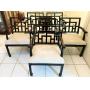 6) Black Lacquer Ming Dining Arm Chairs