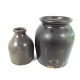 Brown  Stoneware Crock and Jar