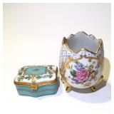 Hand Painted Limoge Trinket Box, Egg