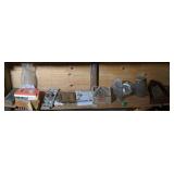 Shelf Lot, Walnut Frame, Christmas, Pickle Jar