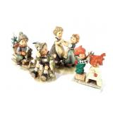 (3) Hummel Figurines (1) Redhead Figurine