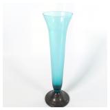 Sterling Base, Bud Vase with Blue Glass
