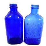 (2) Cobalt Blue "Phillips" Bottles