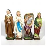 (4) Vintage Plaster Religious Figures, Italy
