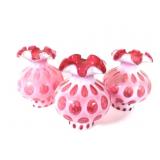 (3) Marching Cranberry Coinspot Lamp Shades