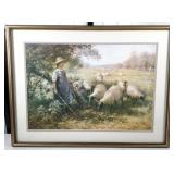 Framed Print Pastoral Scene with Girl