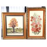 (2) Framed Embroidery Wall Art