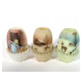 (3) Fenton Fairy Lamps