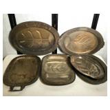 (6) Silver Plate Meat Serving Trays