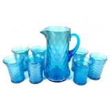 Northwood Celeste Blue Stretch Glass Water Set