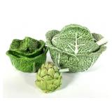 (3) Ceramic Cabbage/Vegetable Serving Bowls