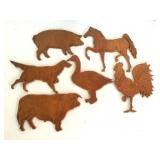 (6) Pressed Wood Animals