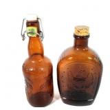 Glass Log Cabin Bottle, Glass Beer Bottle