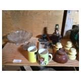 Shelf Lot, Mugs, Insulators, Cambridge Bowl