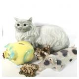 Ceramic Cat, Lladro Pig, Piggy Bank, Creamer