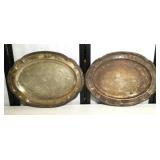 (2) Matching Silver Plate Trays
