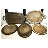 Lot of (6) Silver Plate Trays