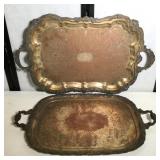 (2) Silver Plate Serving Trays