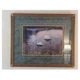 Print, Swans on Lake