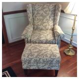 Smith Brothers, Wing Back Side Chair and Ottoman