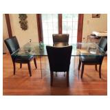 Inni Furniture, Glass Top Dining Table, (4) Chairs