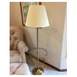 Brass Floor Lamp with Glass Table