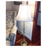 Brass Floor Lamp with Glass Table